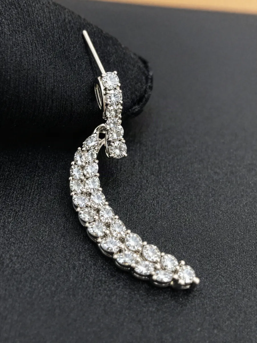 A laurel climber earring set with marquise diamonds