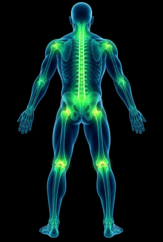 Illustrated human body, back view